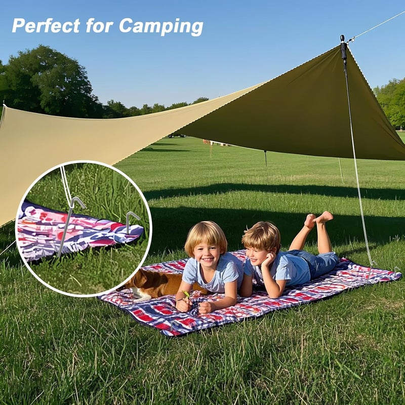 AAGUT Tent Stakes Heavy Duty Metal 9 Inch, 8 Pack Rust-Resistant Galvanized Steel Camping Stake Garden Edging Fence Hooks Yard Tent Pegs for Inflatable, Tarp, Outdoor Christmas Decorations - Image 5